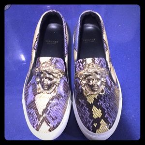 Authentic Versace snake skin sneakers size 7.5